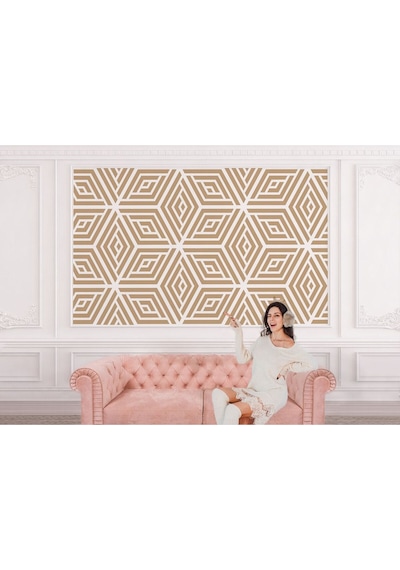 Pastel Renkli Geometrik Desenli Duvar Kağıdı-5784 Çok Renkli