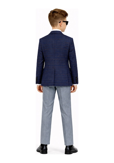 Ahengim Erkek Çocuk Slim Fit Dokulu Çizgili Spor Takım Elbise Ak195-196 İndigo