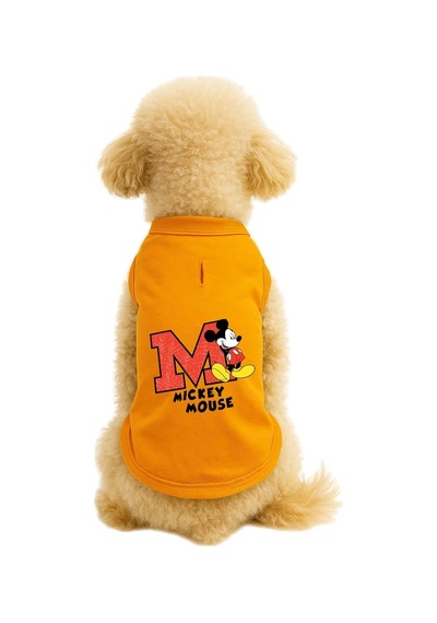 Kedi Ve Köpek Kıyafeti & Elbisesi Turuncu Mickey Mouse Atlet Xl