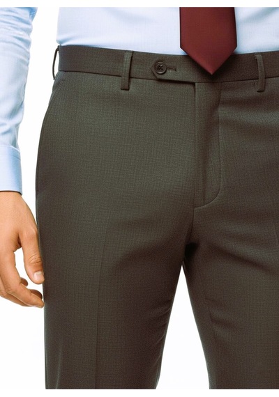 Presto Erkek Slim Fit Armürlü Pantolon Kahve 3181-400 Kahverengi