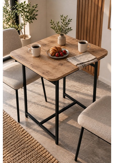 Sulorahome Kahverengi Suntalam Mutfak Masası Metal Ayaklı 72x52 Cm Açık Kahverengi Sulorahome Kahverengi Suntalam Mutfak Masası Metal Ayaklı 72x52 Cm Açık Kahverengi
