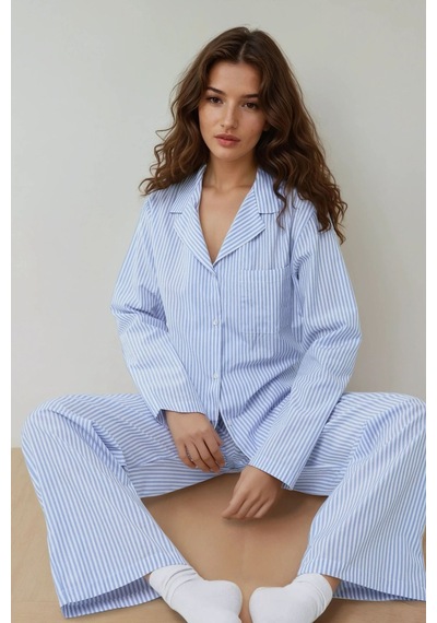 Hiccup Çizgili Pamuklu Pijama Takımı Çok renkli