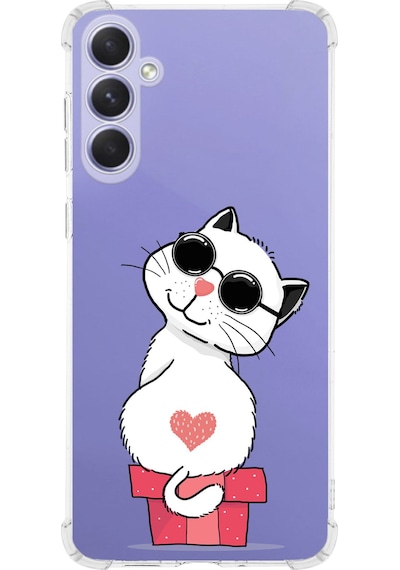 Samsung Galaxy A26 İle Uyumlu Coolcat Baskılı Şeffaf Köşe Korumalı Antişok Kılıf