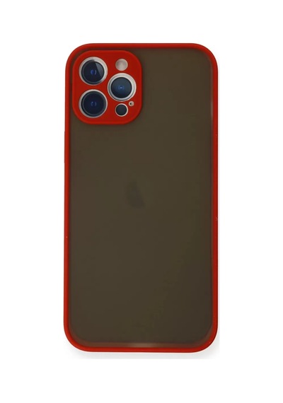 Apple Uyumlu iPhone 12 Pro Kılıf Montreal Silikon Kapak - Kırmızı -