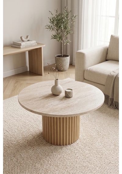 Soyasis Petra Bohem Orta Sehpa 70 Cm - Traverten