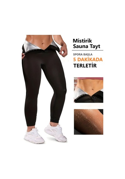 Mistirik Sauna-tayt Model Vücut Şekillendirici Termal Giyim Sauna Tayt Siyah