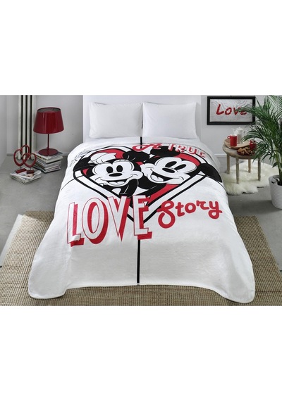 Disney Minnie Mickey Lisanslı Battaniye-Çok Renkli