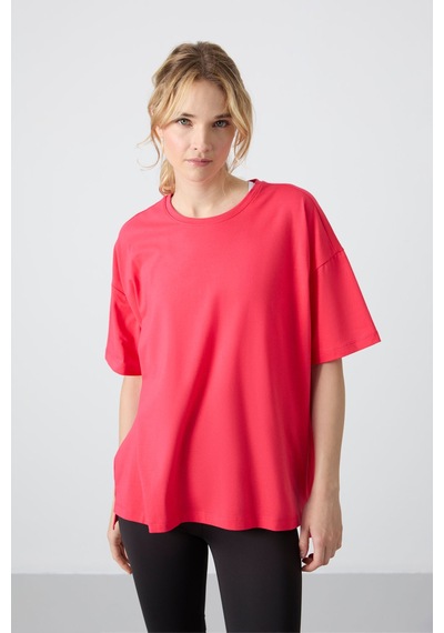 Tommy Life Rose Penye Modal Yumuşak Tuşeli Oversize Fit Basic Kadın T-shirt- 97285 Rose Tommy Life Rose Penye Modal Yumuşak Tuşeli Oversize Fit Basic Kadın T-shirt- 97285 Rose