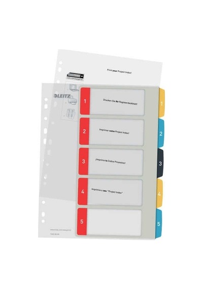 Leitz Cosy 1-5 Yazdırılabilir Seperatör, Pp Renkli