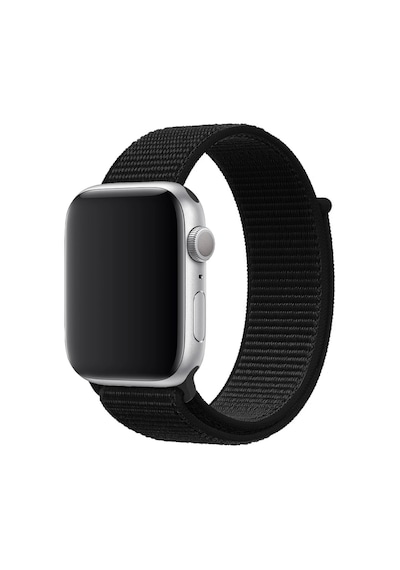 Caseonn Apple Watch Uyumlu Series 9 41mm Kordon Hasır Kumaş Nylon Kayış Siyah