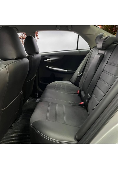 Toyota Corolla Uyumlu Araca Özel Oto Koltuk Kılıfı 158507 Siyah Deri/siyah Taytüyü