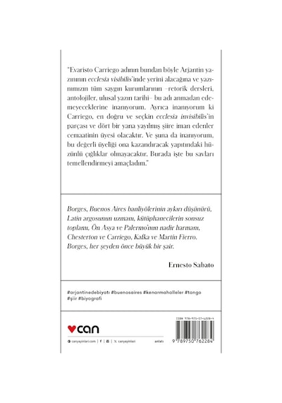 Evaristo Carriego - Jorge Luis Borges - Can Yayınları