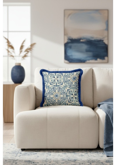 Lüks Vintage Motifli Saçaklı Yastık Kılıfı - Akdeniz Stili Mavi Altın Renkli Püsküllü Kırlent Kılıfı Orman Koyu Yeşil Lüks Vintage Motifli Saçaklı Yastık Kılıfı - Akdeniz Stili Mavi Altın Renkli Püsküllü Kırlent Kılıfı Orman Koyu Yeşil