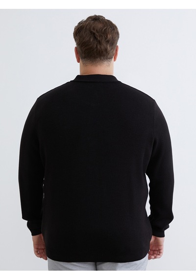 Lcwaıkıkı Classic Siyah Polo Yaka Erkek Triko Kazak