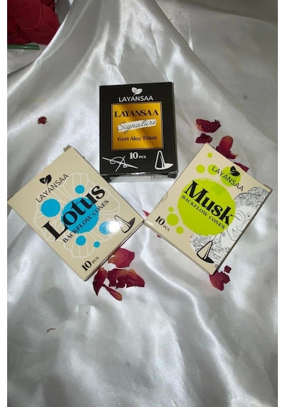 Organik Tütsü Seti Geri Akış Back Flow Şelale 3d Tütsü Doğal Kokulu Lotus