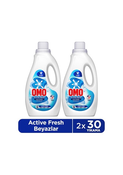 Omo Active Fresh Cold Power Beyazlar İçin Sıvı Deterjan 2 x 1500 ML