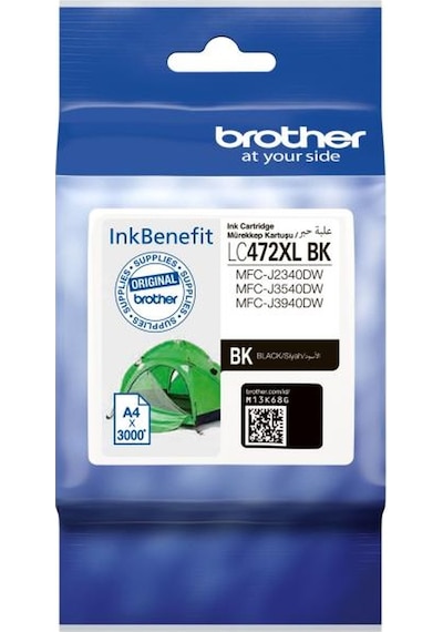 BROTHER LC472XLBK 3000 Sayfa Yüksek Kapasite Siyah Kartuş