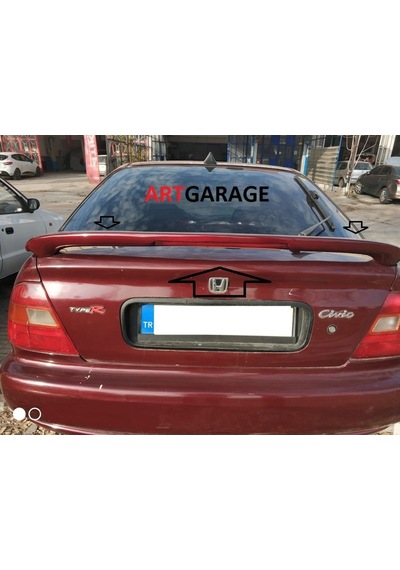 Honda Euro Civic Işıklı Bagaj Spoileri-fiberglass-boyasız