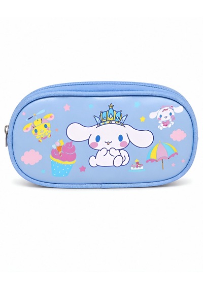 Cinnamoroll Baskılı Özel Tasarım Ortopedik Su Geçirmez Cüzdanlı Okul Çantası Termal Beslenme Ve Kalemlik Mavi