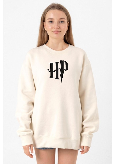About Blank Tshirthane Hp Logo Ekru Kadın 2ip Sweatshirt P21474s7880, L Acı Kahverengi