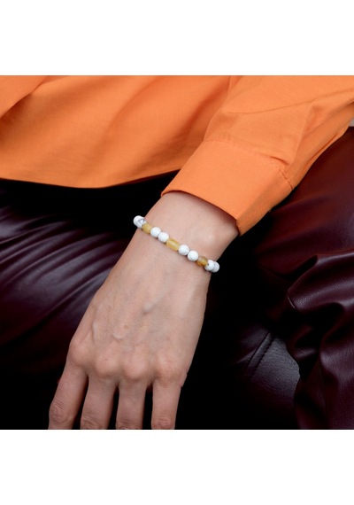 Havlit-damla Kehribar Kolye Ve Bileklik Set Sarı
