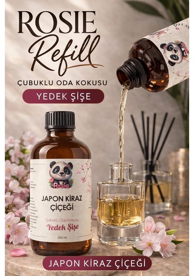 Rosie Japon Kiraz Çiçeği Çubuklu Oda Kokusu Yedek Şişe 250 Ml Sakura Reed Diffuser Refill Fresh