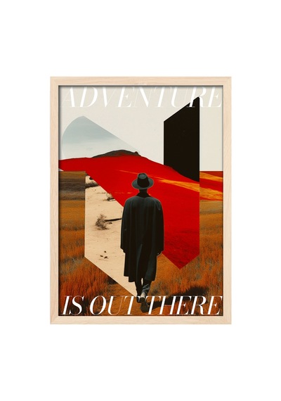 Adventure Doğal Ahşap Çerçeveli Poster, Dekoratif Seyahat Duvar Tablosu