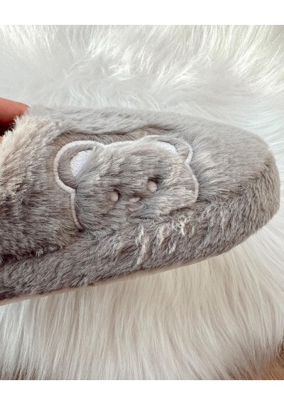 Stwenn 3 Lü Avantajlı Paket Kışlık Peluş Desenli Sessiz Ortopedik Taban Çeyiz Misafir Ev Terliği Set 3'lü Ayıcık Terlik