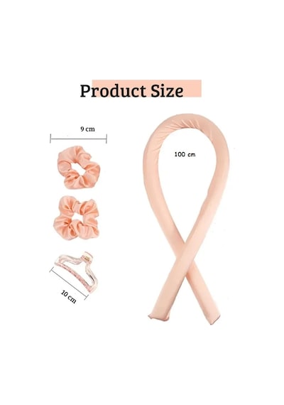 Croc 1290 Pembe Isısız Saç Şekillendirme Seti Saten Gece Bigudisi Saç Sosisi Pembe