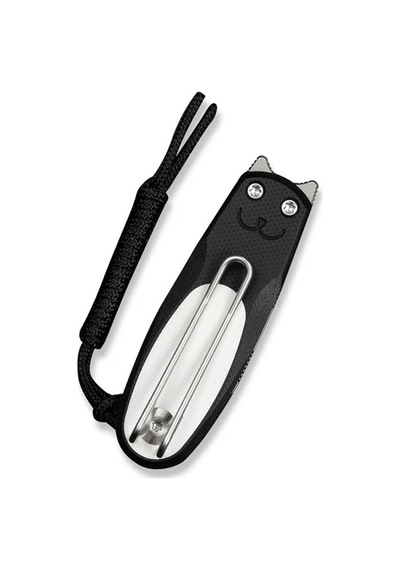 Civivi Purr Black & White G10 Handle Stonewashed Nitro-v Blade Kamp Çakı Siyah