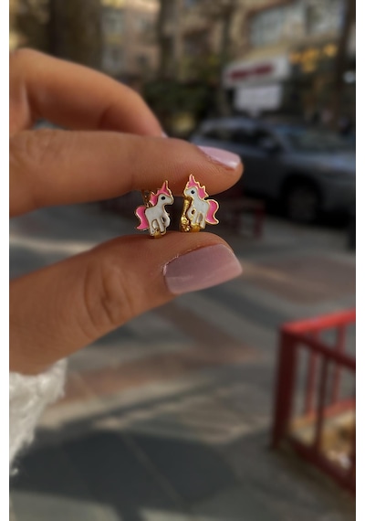 Gümüş Yeni Unicorn Çocuk Küpesi Diğer