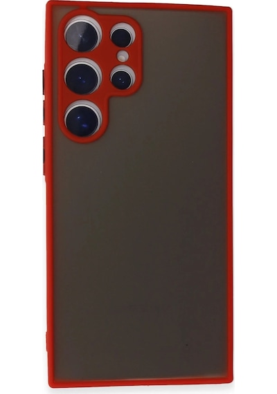 Newface - 253 - Samsung Galaxy Uyumlu S24 Ultra Kılıf Montreal Silikon Kapak - Csmo-tex - - Kırmızı