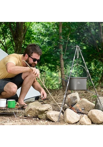 Naturehike Zj01 Teleskopik 3 Ayaklı Tripod Ateş Askısı Gri