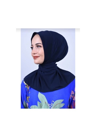 Çıt Çıtlı Bone Tesettür Mayo Üstü Uyumlu Deniz Ve Havuz Bonesi Hijab Lacivert