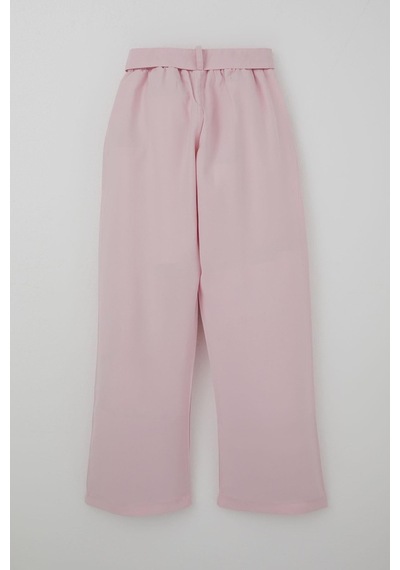 Breeze Kız Çocuk Pantolon Bağlama Detaylı Rahat Kesim Cepli 9-14 Yaş, Pembe