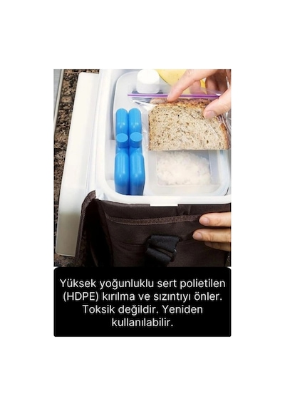 5 Adet Buz Aküsü 12 Saat Termal Soğutma Kamp Piknik Seyahat Yiyecek İçecek Çanta Soğuk Kutusu Mavi