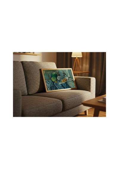 Klasik Sanat Cezanne Zencefil Kavanozu Ve Patlıcanlar Çerçevesiz Poster 21x30 Cm A4 Tablo Yağlı Boya