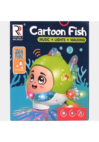 Cartoon Fish- Sevimli Işıklı Müzikli Balık Oyuncağı Balık