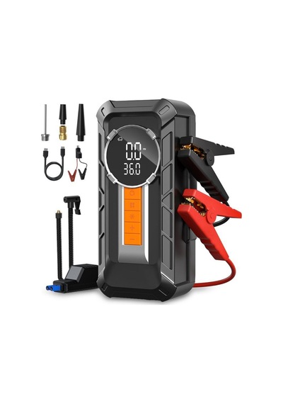 8000 Mah Akü Takviye & Hava Kompresörü 1000a Güç, 150 Psı Dijital Şişirme Cihazı
