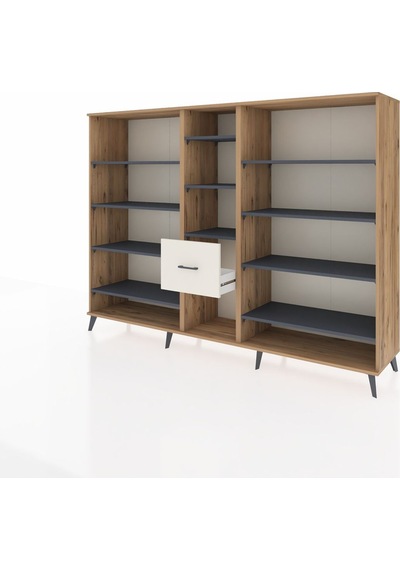 Hyperion Dolap 11 Raflı 3 Çekmeceli 220x44x163 Çam-antrasit/ayta Çam-antrasit/aytaşı Hyperion Dolap 11 Raflı 3 Çekmeceli 220x44x163 Çam-antrasit/ayta Çam-antrasit/aytaşı