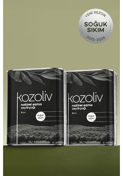 Kozoliv Soğuk Sıkım Naturel Sızma Zeytinyağı Teneke 2 x 2 L