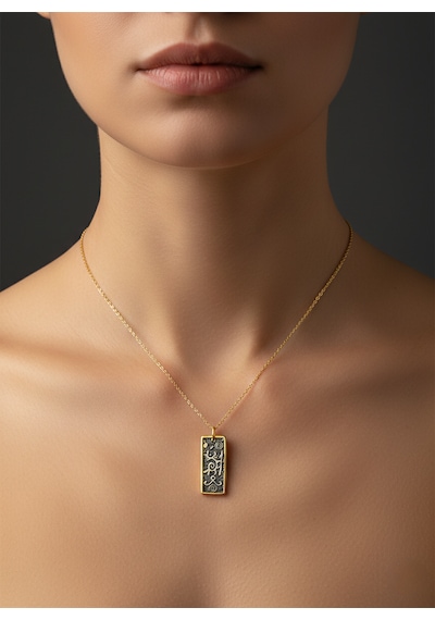 G&a Jewels - Zamansız Sembol - 925 Ayar Oksitli Yaldız Altın Kaplama Gümüş Kolye Altın - Gümüş G&a Jewels - Zamansız Sembol - 925 Ayar Oksitli Yaldız Altın Kaplama Gümüş Kolye Altın - Gümüş