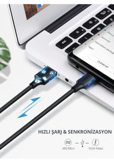 Usb Type-c Şarj Ve Data Kablosu, 0.5 Metre