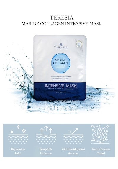 Marine Collagen Maske Yoğun Nem, Sıkılaştırıcı Etki Ve Parlak Cilt Bakım Maskesi