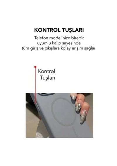 Apple İphone 13 Uyumlu Magsafe Lansman Silikon Kılıf Gri