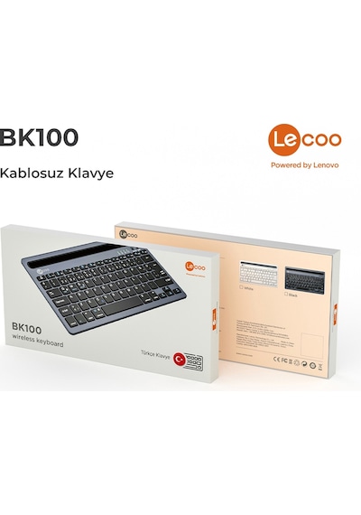 Lecoo BK100 Kablosuz Bluetooth Şarj Edilebilir Çoklu Cihaz Uyumlu Türkçe Q Klavye