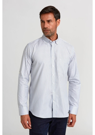 Bisse Erkek Regular Fit Çizgili Spor Gömlek Mavi Gm23k232014 C35 Mavi