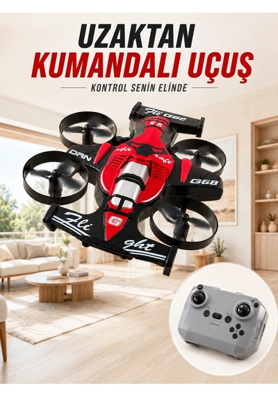 4 Pervaneli Rc Drone Uzaktan Kumandalı 360 Derece Dönüşlü Akrobatik Uçan Oyuncak Najmaddin Belirtilmemiş