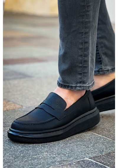 Roof Atelier Erkek Siyah Kalın Taban Loafer Ayakkabı - Robert - Rs615 St Siyah