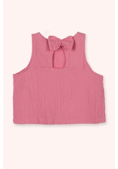Panço Kız Çocuk Yumuşak Dokulu Fuşya Bluz Pembe